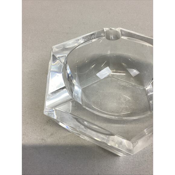 Vintage Signed Val St. LAmbert Vintage Crystal Cigar Ashtray - Picture 2 of 10